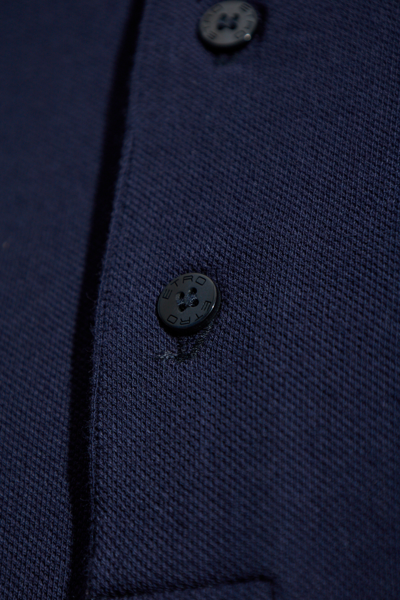 Tシャツ・カットソー ETRO Air Force Blu Viscose Blend Polo Shirt Cotton Rich Textured Polo Shirt | AIR FORCE BLUE | Polo